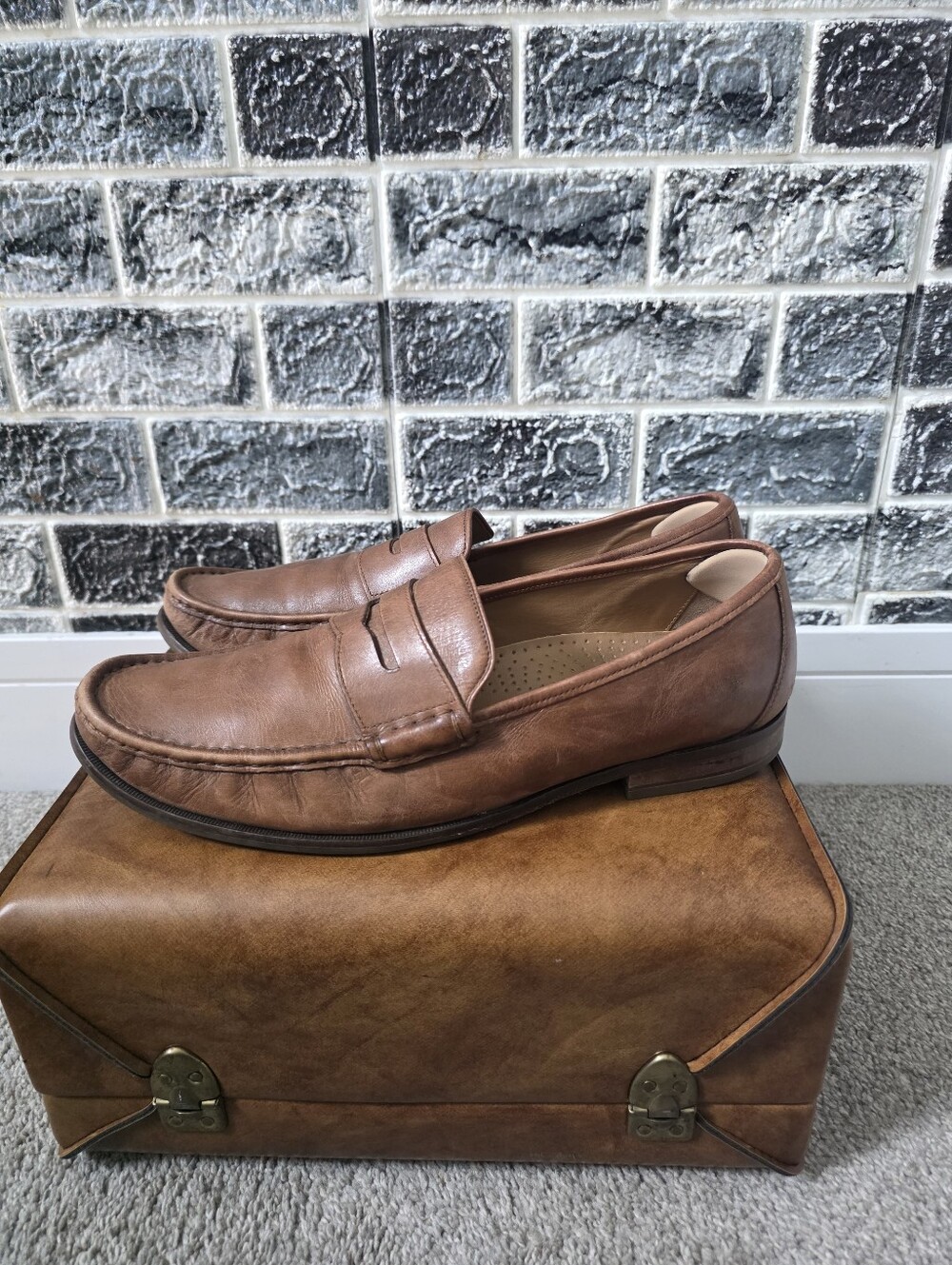 Cole Haan Men's Brown Leather Penny Loafers Size 13M